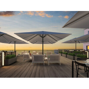 Prostor P8 Parasol 400×400 cm | Zangenberg Select 400x400 grey no LED white sand