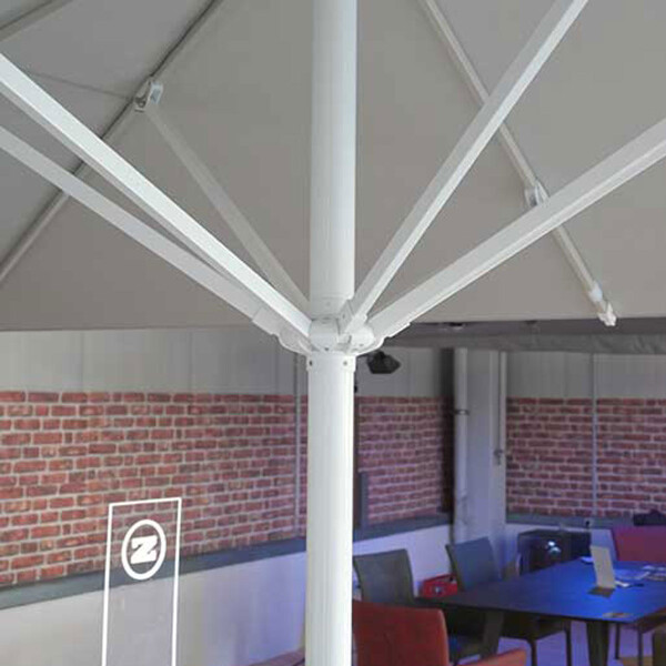 Ausstellungsschirm 300x500 weiß ohne Volant nickelgrau