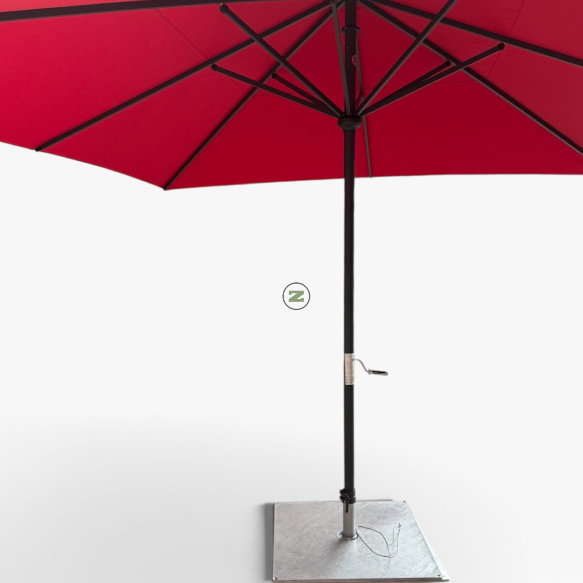 May Filius 350x350 mit Kurbel Acryl Kirschrot - Ausstellungs