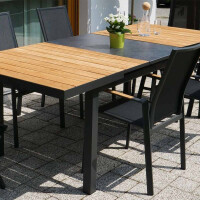 Sungörl Cortina Extendable Table 180–240 cm, Teak / Aluminium anthracite