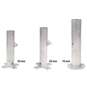 Flansch für Plattenständer Art. 69724 – Stahl feuerverzinkt | Ø 50–70 mm